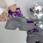 Pantofi Sport Dama cu Platforma 3SJN33 Mov » meishop.life