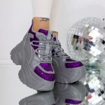 Pantofi Sport Dama cu Platforma 3SJN33 Mov » meishop.life