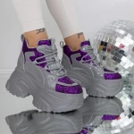 Pantofi Sport Dama cu Platforma 3SJN33 Mov » meishop.life