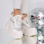 Pantofi Sport Dama cu Platforma 3SJN35 Bej » meishop.life