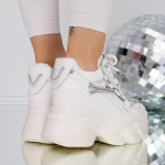 Pantofi Sport Dama cu Platforma 3SJN35 Bej » meishop.life