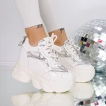 Pantofi Sport Dama cu Platforma 3SJN35 Bej » meishop.life