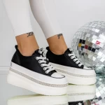 Pantofi Sport Dama cu Platforma 3SJN38 Negru » meishop.life
