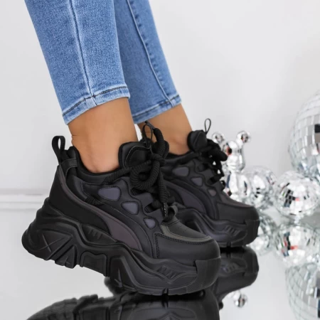 Pantofi Casual Dama 3SJN30 Negru » meishop.life