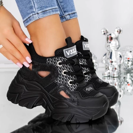 Pantofi Casual Dama 3SJN37 Negru » meishop.life