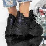 Pantofi Sport dama cu Platforma 3SJN55 Negru » meishop.life