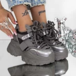 Pantofi Sport dama cu Platforma 3SJN55 Gri » meishop.life