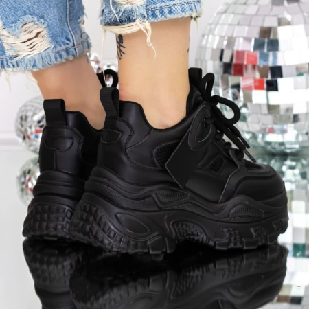 Pantofi Sport dama cu Platforma 3SJN58 Negru » meishop.life