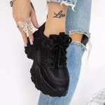 Pantofi Sport dama cu Platforma 3SJN58 Negru » meishop.life