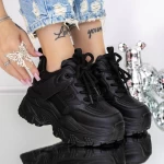 Pantofi Sport dama cu Platforma 3SJN58 Negru » meishop.life