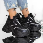 Pantofi Sport dama cu Platforma 3SJN60 Negru » meishop.life