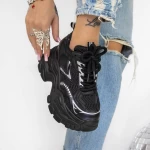 Pantofi Sport dama cu Platforma 3SJN60 Negru » meishop.life