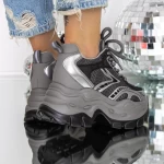 Pantofi Sport dama cu Platforma 3SJN60 Gri » meishop.life