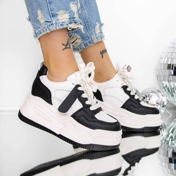 Pantofi Sport dama cu Platforma 3SJN63 Negru » meishop.life