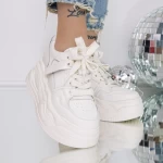 Pantofi Sport dama cu Platforma 3SJN63 Bej » meishop.life