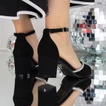 Pantofi cu Toc Gros 3XKK80 Negru » meishop.life