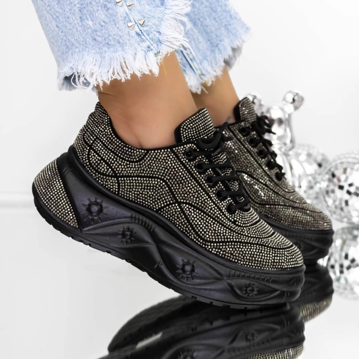 Sneakers Dama 3XJ121 Negru » meishop.life