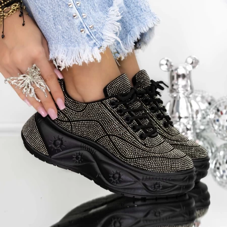 Sneakers Dama 3XJ121 Negru » meishop.life