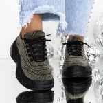 Sneakers Dama 3XJ121 Negru » meishop.life
