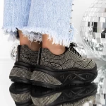 Sneakers Dama 3XJ121 Negru » meishop.life