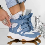 Sneakers Dama 3JF29 Argintiu-Albastru » meishop.life