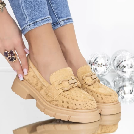 Pantofi Casual Dama 3WT12 Bej » meishop.life
