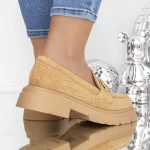 Pantofi Casual Dama 3WT12 Bej » meishop.life