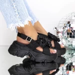 Papuci cu Platforma 3WL227 Negru » meishop.life