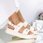 Sandale Dama cu Platforma 551 Bej » meishop.life
