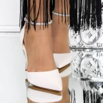 Sandale Dama cu Toc subtire si platforma 3DC15 Bej » meishop.life