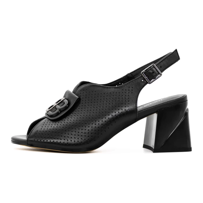 Sandale Dama cu Toc gros K377-1B Negru » meishop.life