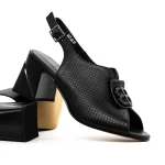 Sandale Dama cu Toc gros K377-1B Negru » meishop.life