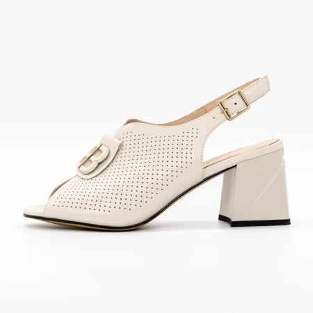 Sandale Dama cu Toc gros K377-1B Crem » meishop.life