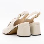 Sandale Dama cu Toc gros K377-1B Crem » meishop.life