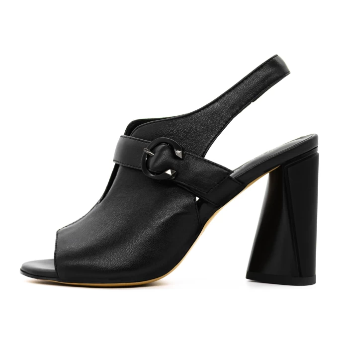 Sandale Dama cu Toc gros K389-2 Negru » meishop.life