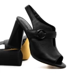 Sandale Dama cu Toc gros K389-2 Negru » meishop.life