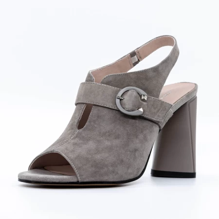 Sandale Dama cu Toc gros K389-2R Gri » meishop.life