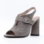 Sandale Dama cu Toc gros K389-2R Gri » meishop.life