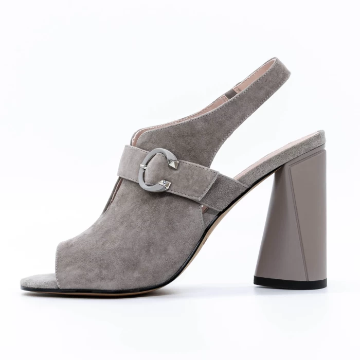 Sandale Dama cu Toc gros K389-2R Gri » meishop.life