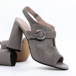 Sandale Dama cu Toc gros K389-2R Gri » meishop.life