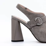 Sandale Dama cu Toc gros K389-2R Gri » meishop.life