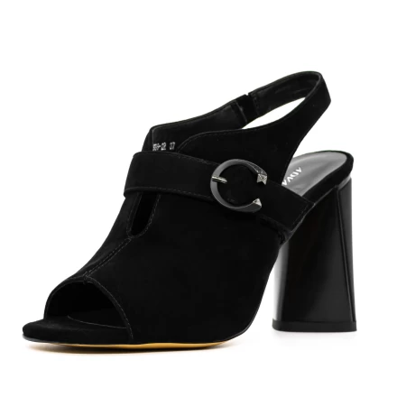 Sandale Dama cu Toc gros K389-2R Negru » meishop.life