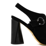 Sandale Dama cu Toc gros K389-2R Negru » meishop.life