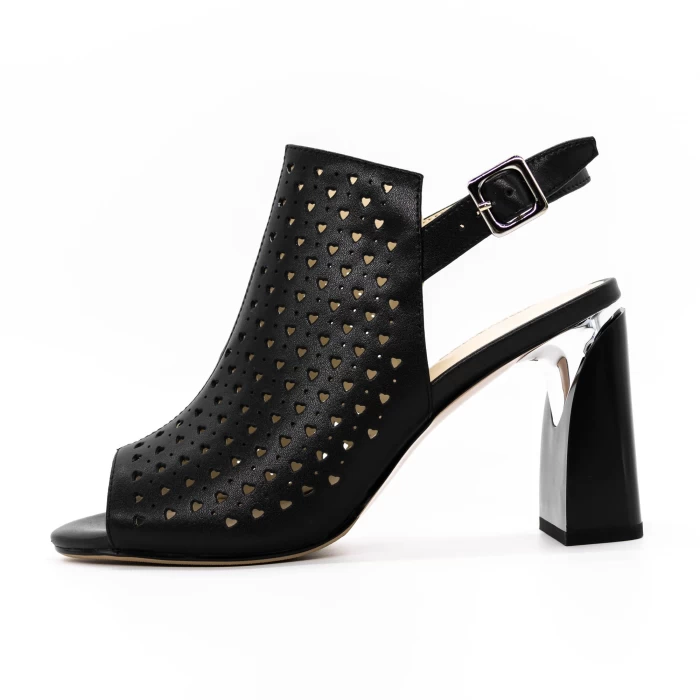 Sandale Dama cu Toc gros K596-80 Negru » meishop.life