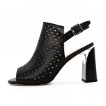 Sandale Dama cu Toc gros K596-80 Negru » meishop.life