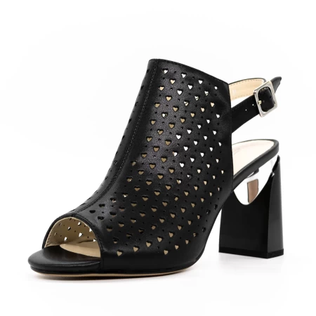 Sandale Dama cu Toc gros K596-80 Negru » meishop.life