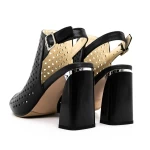 Sandale Dama cu Toc gros K596-80 Negru » meishop.life