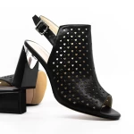 Sandale Dama cu Toc gros K596-80 Negru » meishop.life