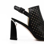 Sandale Dama cu Toc gros K596-80 Negru » meishop.life