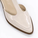 Sandale Dama cu Toc gros K6052-5680 Crem » meishop.life